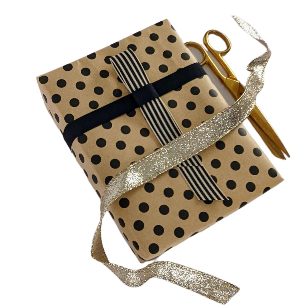 Black Polka Dot Kraft Wrapping Paper Ofelia And Co