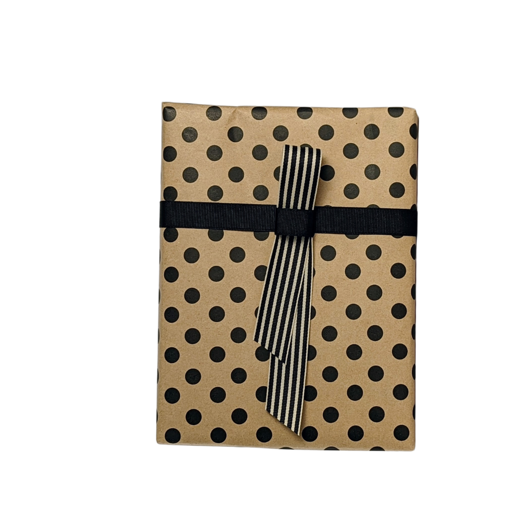 Black and gold polka dot wrapping paper discount